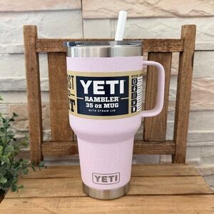 🆕 Yeti Rambler 35oz Mug with Straw Lid & Handle!